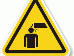 Eticheta atentie la obstacole deasupra capului